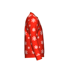 Load image into Gallery viewer, Men's Christmas Snowflake Sweater Red Trim