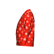 Load image into Gallery viewer, Women's Christmas Snowflake Knitted Cardigan Red Trim