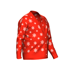Load image into Gallery viewer, Men's Christmas Snowflake Cardigan Red Trim