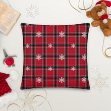 Load image into Gallery viewer, Christmas Tartan Square Premium Pillow - 22" x 22"