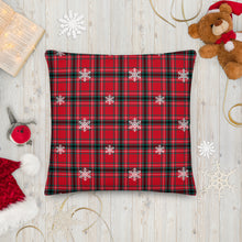 Load image into Gallery viewer, Christmas Tartan Square Premium Pillow - 22" x 22"