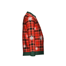 Load image into Gallery viewer, Men's Christmas Tartan Knitted Sweater Green Trim