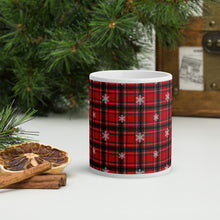 Load image into Gallery viewer, Christmas Tartan White Glossy Mug