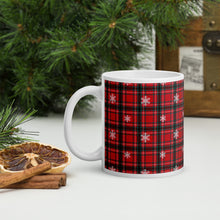 Load image into Gallery viewer, Christmas Tartan White Glossy Mug