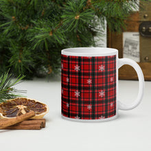 Load image into Gallery viewer, Christmas Tartan White Glossy Mug