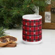 Load image into Gallery viewer, Christmas Tartan White Glossy Mug