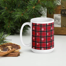 Load image into Gallery viewer, Christmas Tartan White Glossy Mug