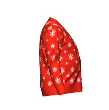 Load image into Gallery viewer, Men&#39;s Christmas Snowflake Cardigan Red Trim
