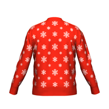 Load image into Gallery viewer, Men&#39;s Christmas Snowflake Cardigan Red Trim
