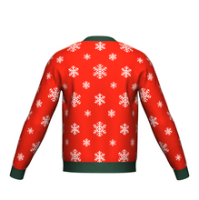 Load image into Gallery viewer, Women&#39;s Christmas Snowflake Sweater Green Trim
