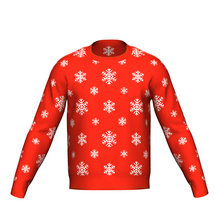 Load image into Gallery viewer, Men&#39;s Christmas Snowflake Sweater Red Trim
