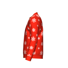 Load image into Gallery viewer, Men&#39;s Christmas Snowflake Sweater Red Trim

