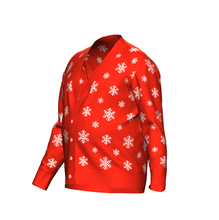 Load image into Gallery viewer, Men&#39;s Christmas Snowflake Cardigan Red Trim
