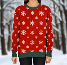 Load image into Gallery viewer, Love to Sing Christmas Snowflake Knitted Sweater
