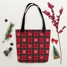 Load image into Gallery viewer, Red Tartan Christmas Tote bag
