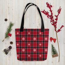 Load image into Gallery viewer, Red Tartan Christmas Tote bag
