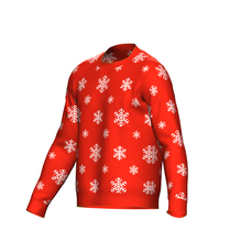 Load image into Gallery viewer, Men&#39;s Christmas Snowflake Sweater Red Trim
