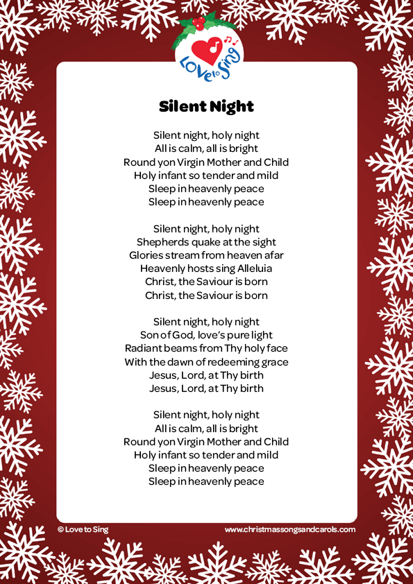 Christmas song silent night discount